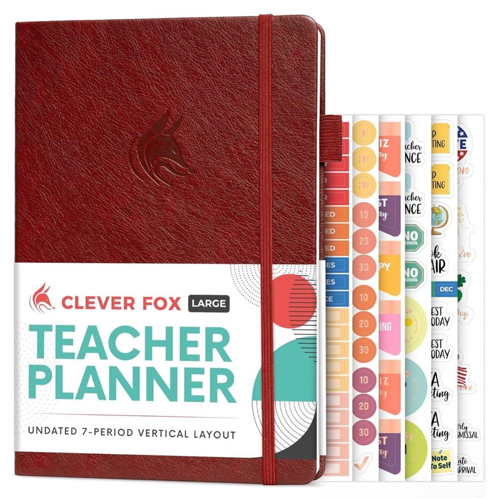Clever Fox Teacher Planner School Calendars and Lesson 7X10 Sealed New